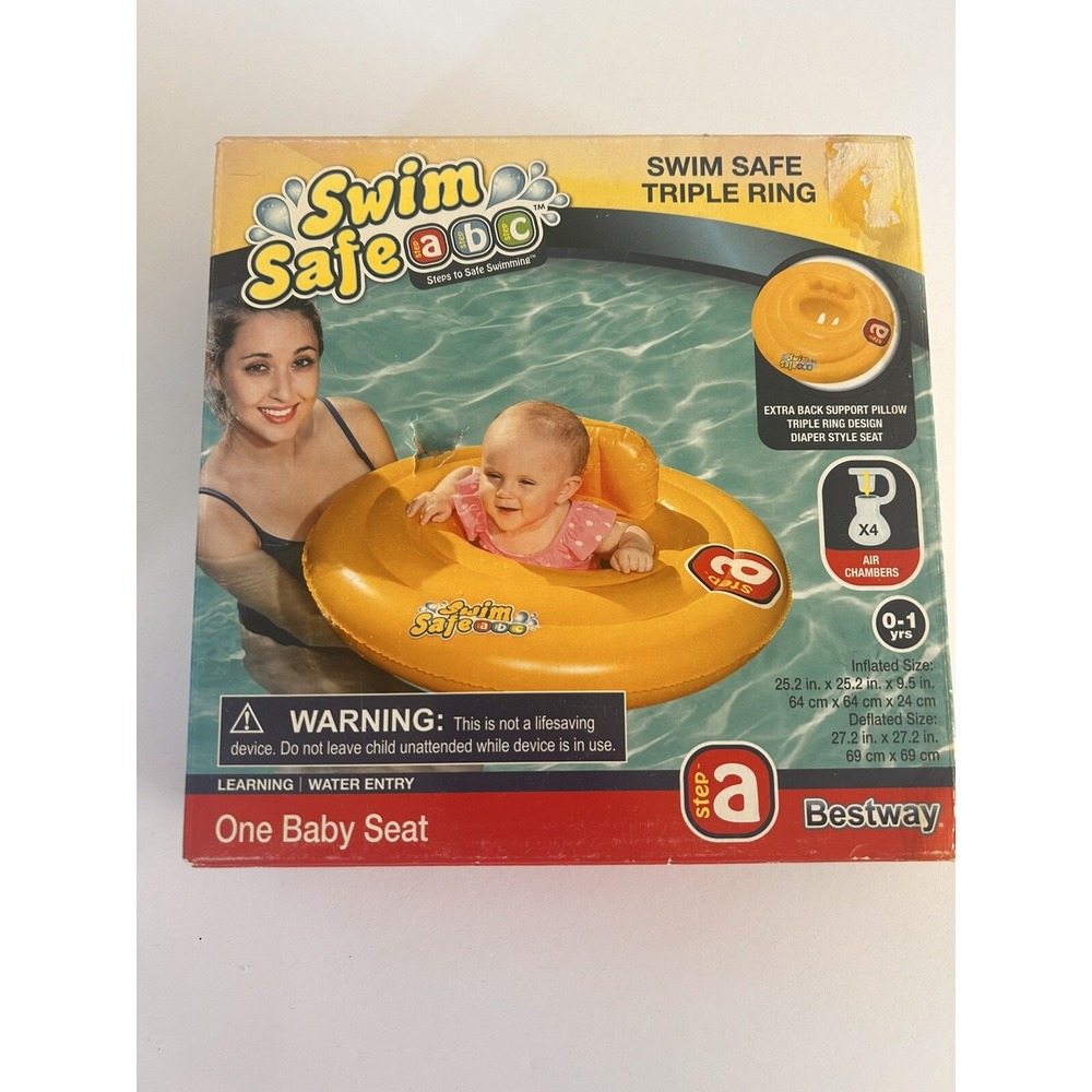 FLOAT WATERCRAFT TODDLERS BABIES 0 TO 1 YEAR NEW POOL RAFT RING BESTWAY YELLOW‎
